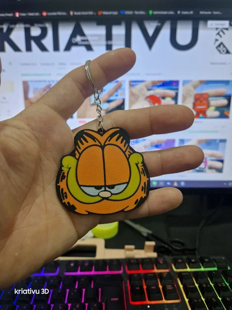 Móc khóa hình mèo Garfield in 3D độc đáo dễ thương - Image 1