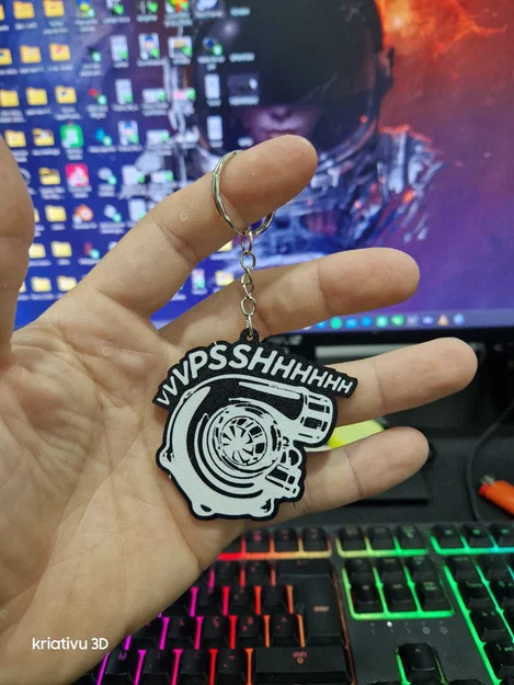 Móc Khóa Hình Turbo Độc Đáo Cho Người Yêu Xe - File In 3D - Image 1