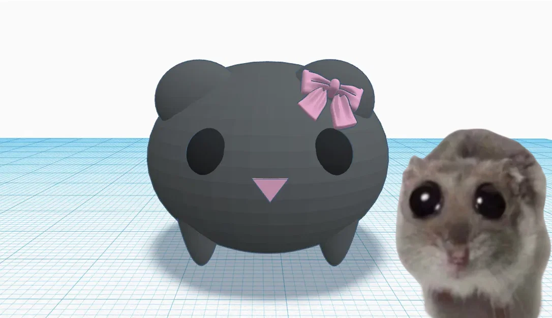 Mô hình Sad Hamster in 3D dễ thương trang trí bàn làm việc - Image 1