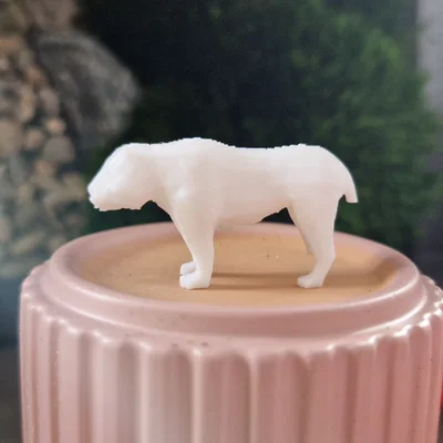 Mô hình báo sư tử (Cougar) phong cách Low-poly nghệ thuật để bàn