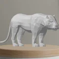 Mô hình báo sư tử (Cougar) phong cách Low-poly nghệ thuật để bàn - Thumbnail 2