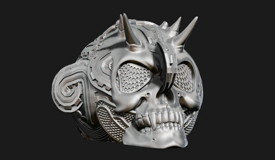Ống Heo Cyberdemon Skull Coinbank (Sọ Cyberdemon Steampunk) - Image 6