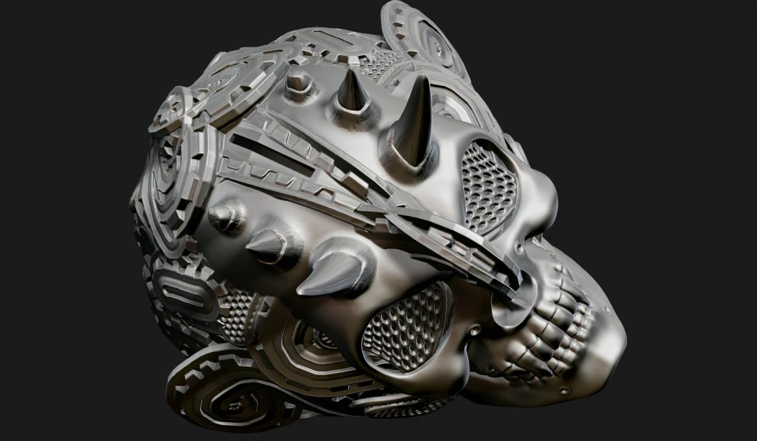 Ống Heo Cyberdemon Skull Coinbank (Sọ Cyberdemon Steampunk) - Image 7