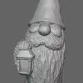 Tượng chú lùn Gnome giữ đèn 3D độc đáo trang trí sân vườn - Thumbnail 1
