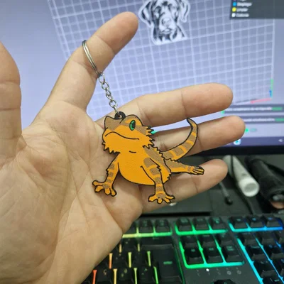 Móc khóa rồng Nam Mỹ (Bearded Dragon) in 3D độc đáo