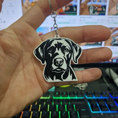 Móc khóa hình chú chó Labrador in 3D xinh xắn và độc đáo