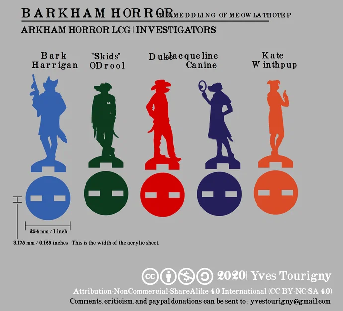 Standees Investigator Arkham Horror LCG (Barkham Horror) - chuyển SVG sang STL - Image 1