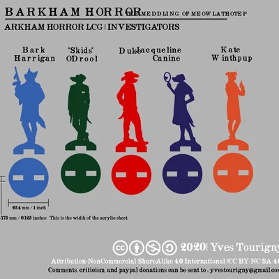 Standees Investigator Arkham Horror LCG (Barkham Horror) - chuyển SVG sang STL