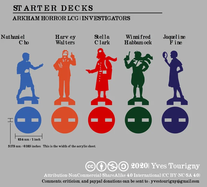 Standees Investigator Arkham Horror LCG (Starter Decks & Novella) - SVG to STL - Image 1