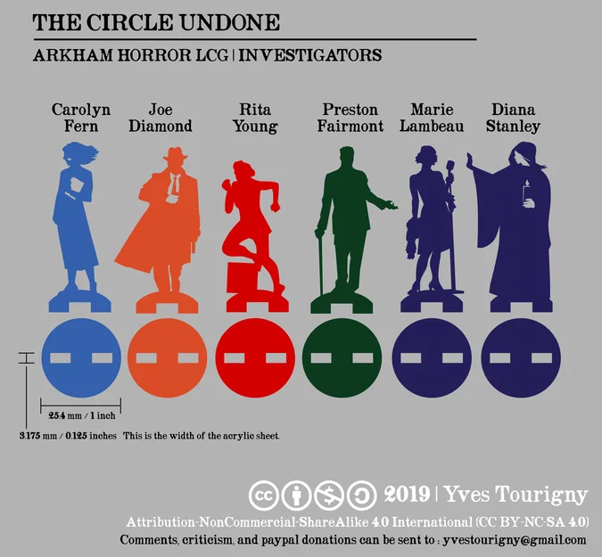 Standees Investigator Arkham Horror LCG (Circle Undone) – SVG sang STL - Image 1