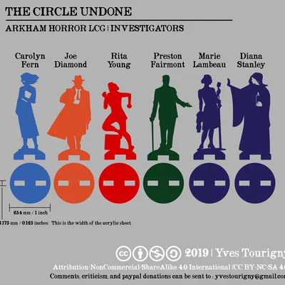 Standees Investigator Arkham Horror LCG (Circle Undone) – SVG sang STL
