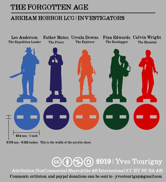 Standees Investigator Arkham Horror LCG (Forgotten Age) - SVG to STL - Image 1