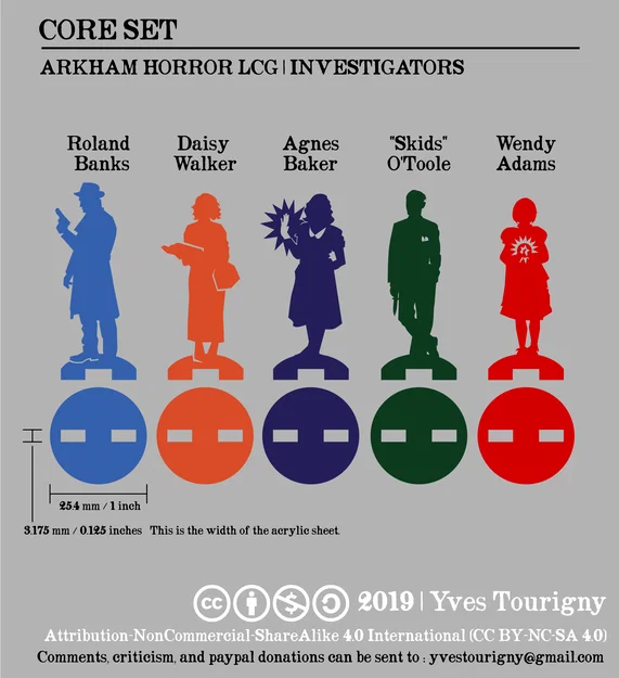 Standee Investigator Arkham Horror LCG (Core Game) - SVG to STL - Image 1