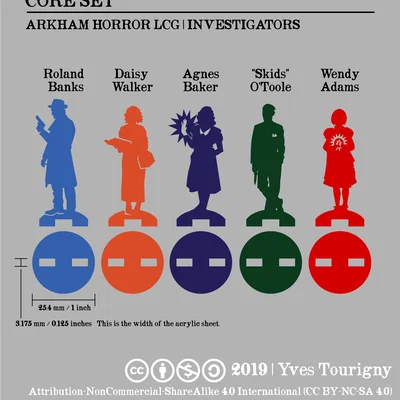 Standee Investigator Arkham Horror LCG (Core Game) - SVG to STL