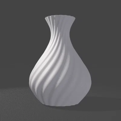 Mẫu in 3D bình hoa hình quả lê xoắn ốc trang trí cực đẹp