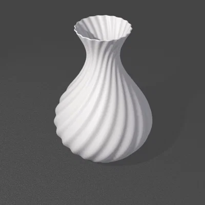 Mẫu in 3D bình hoa hình quả lê xoắn ốc trang trí cực đẹp