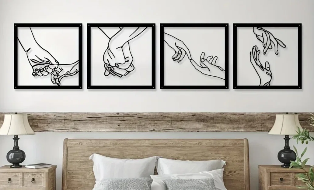 Bộ tranh treo tường hình bàn tay nghệ thuật 3D (Wall Art Hands Set) - Image 1