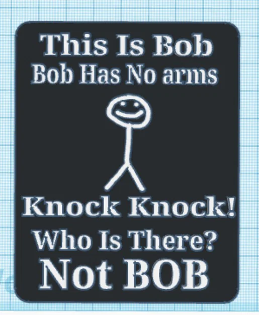 Bảng “Funny BOB Sign” (hài đen) – bản 3D - Image 1