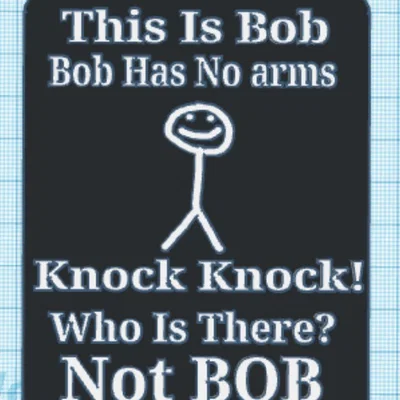 Bảng “Funny BOB Sign” (hài đen) – bản 3D