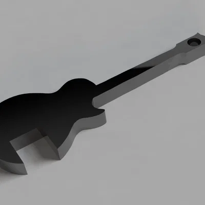 Móc khóa hình đàn Guitar 3D - Tùy biến tên cá nhân cực dễ