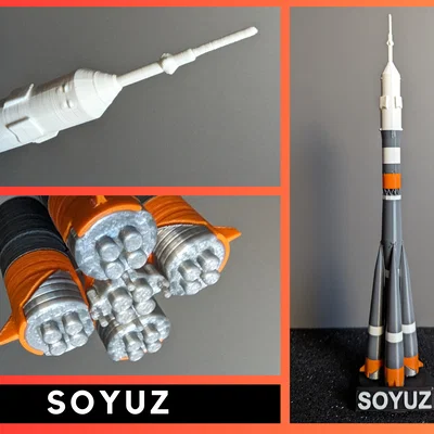 SOYUZ – Model tên lửa Nga tỉ lệ 1:200 (STL) dễ in, dễ lắp