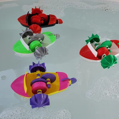 Đồ chơi thuyền guồng cót (Wind-up Paddle Boat) dùng trong bồn tắm