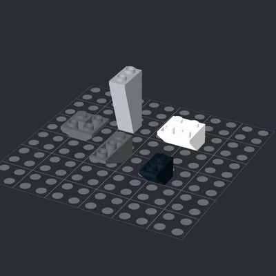 Bộ mô hình gạch LEGO vát ngược (Slope Inverted) chi tiết cao cho in 3D