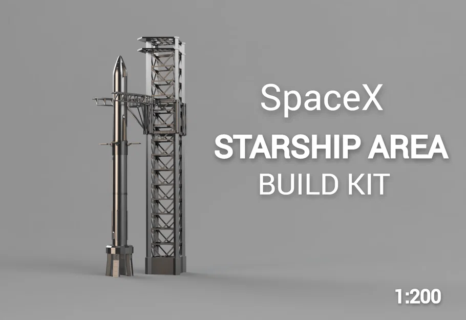Bộ Mô Hình Lắp Ráp SpaceX Starship Tỉ Lệ 1:200 Chi Tiết - Image 1