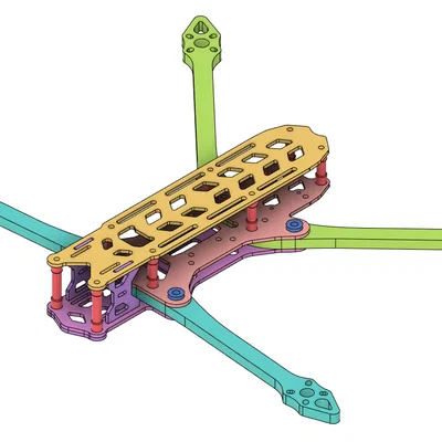 Khung Drone Rekon7 - CAD tham chiếu