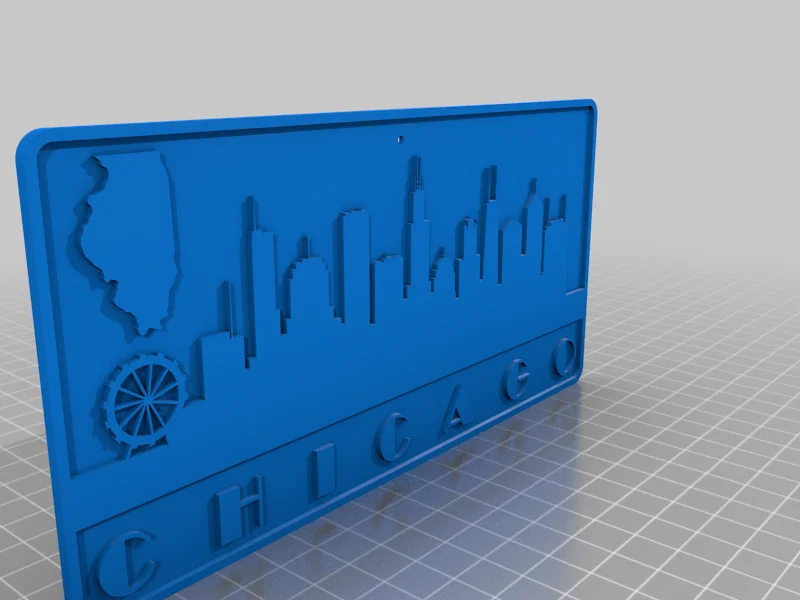 Mẫu in 3D tranh treo tường Skyline Chicago độc đáo và nghệ thuật - Image 2