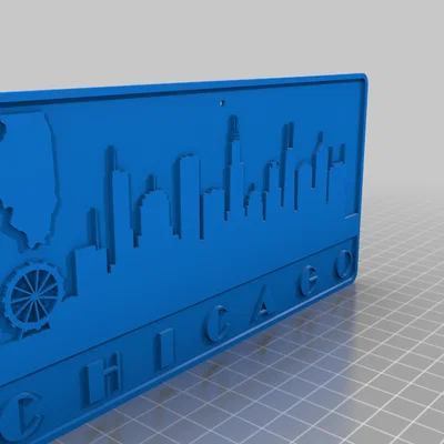 Mẫu in 3D tranh treo tường Skyline Chicago độc đáo và nghệ thuật