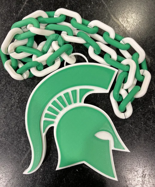 Dây chuyền xích logo Spartan MSU – Michigan State University (Sparty) - Image 1