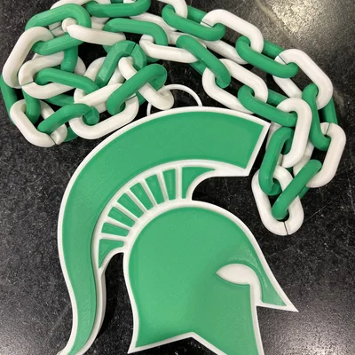 Dây chuyền xích logo Spartan MSU – Michigan State University (Sparty)