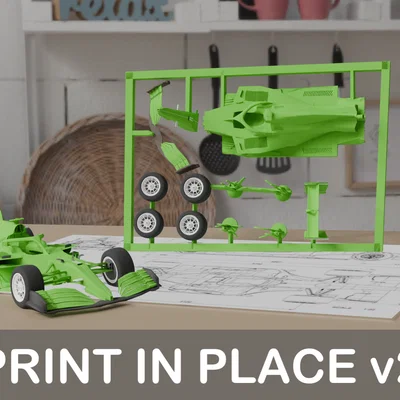 Mô hình xe đua công thức 1 - Formula One Car Kit Card v2 in 3D