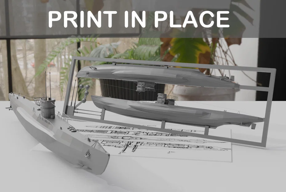 Mô hình lắp ráp tàu ngầm Type 7 (Submarine Type 7 Kit Card) - Tự in 3D - Image 1