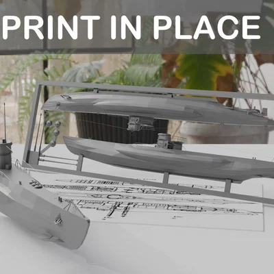 Mô hình lắp ráp tàu ngầm Type 7 (Submarine Type 7 Kit Card) - Tự in 3D