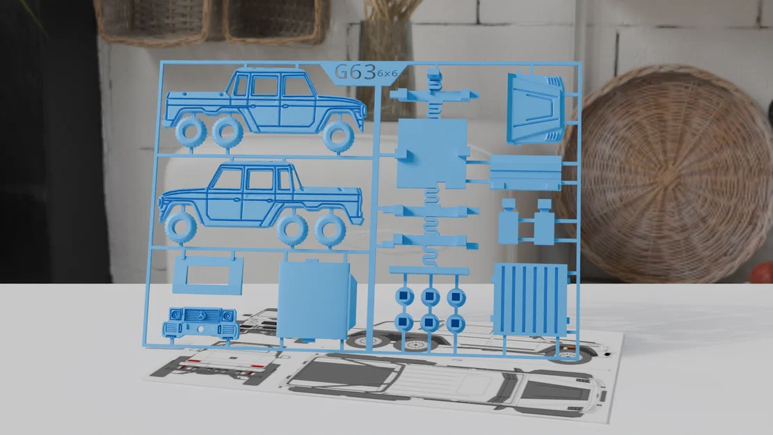 Mô hình xe G63 6x6 Kit Card in 3D với hệ thống treo hoạt động - Image 6