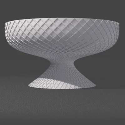 Mẫu chậu cây chân đế họa tiết lưới tinh tế cho phòng khách