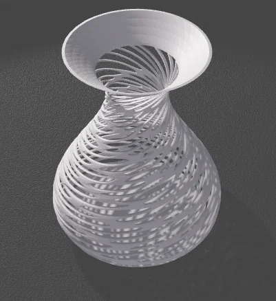 Mẫu bình hoa Voronoi Twist 3D trang trí nghệ thuật - Image 1