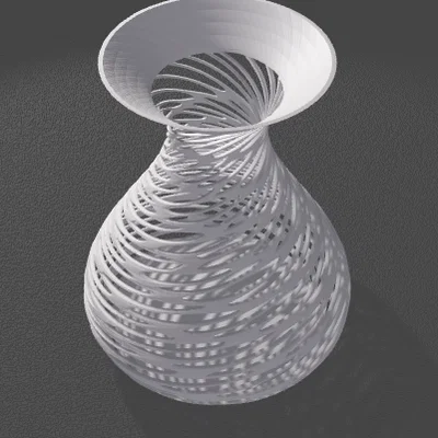 Mẫu bình hoa Voronoi Twist 3D trang trí nghệ thuật