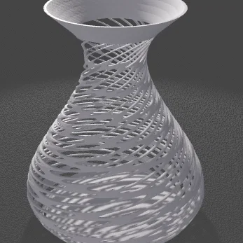 Mẫu bình hoa Voronoi Twist 3D trang trí nghệ thuật