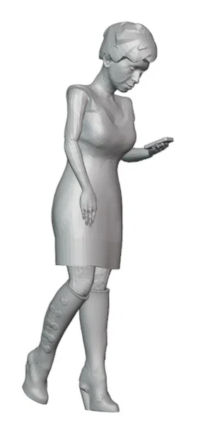 Mô hình người phụ nữ đọc điện thoại F007-Ellie cho sa bàn 1:76 - Image 6