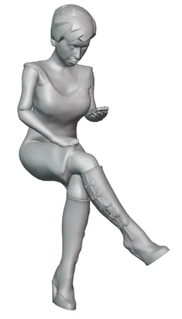 Mô hình người phụ nữ đọc điện thoại F007-Ellie cho sa bàn 1:76 - Image 8