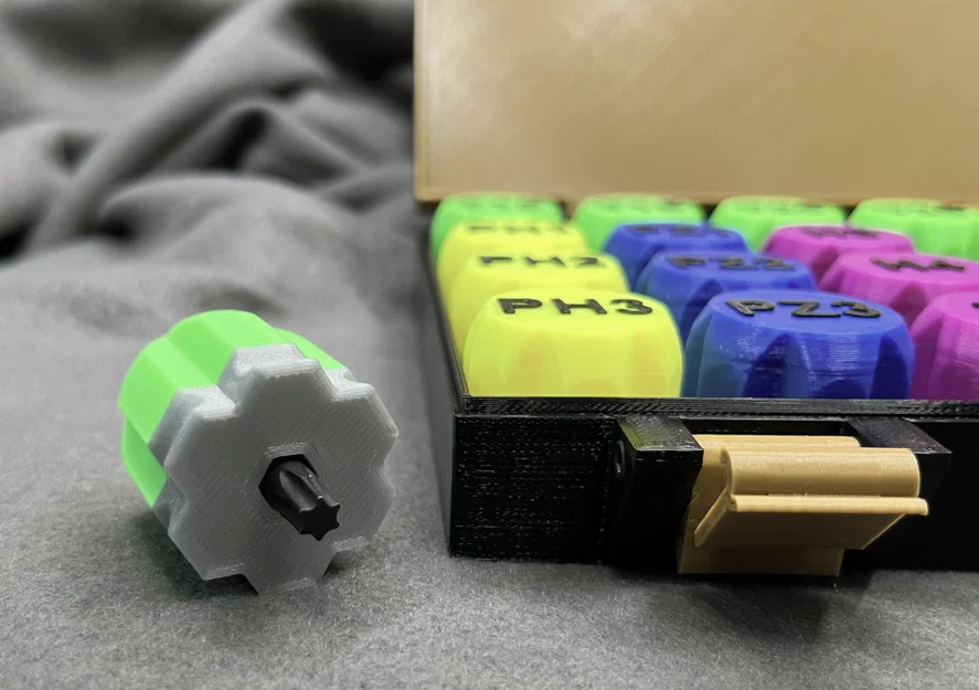Khay sắp xếp hex bit kèm hộp đựng – Tự thêm nhãn bằng PrusaSlicer - Image 3