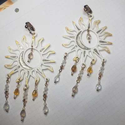 Mẫu in 3D hoa tai mặt trời và mặt trăng (Sun Moon Earrings) độc đáo
