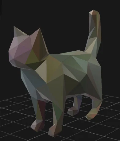 Mô hình chú mèo low poly sáng tạo để in 3D - Image 1