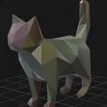 Mô hình chú mèo low poly sáng tạo để in 3D - Thumbnail 1