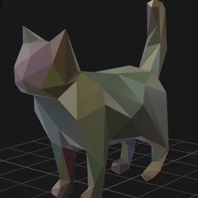 Mô hình chú mèo low poly sáng tạo để in 3D