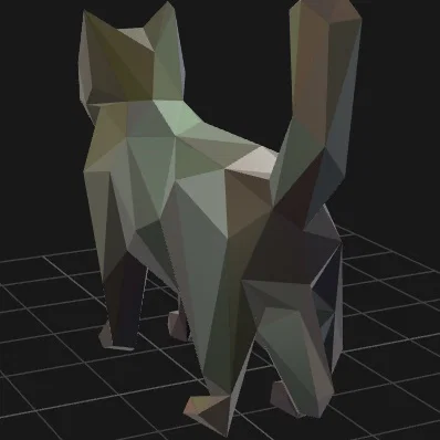 Mô hình chú mèo low poly sáng tạo để in 3D