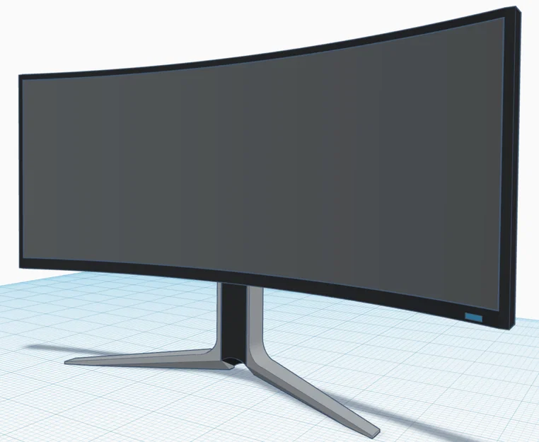 Mô hình màn hình máy tính cong trang trí bàn làm việc 3D - Image 1